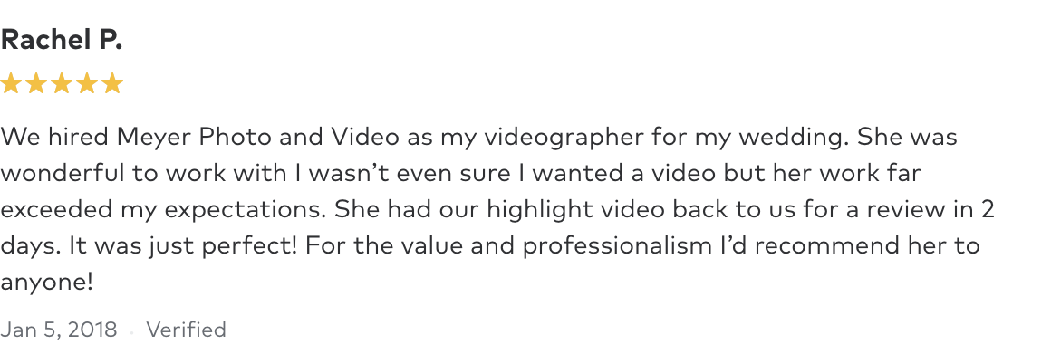 5 star review on Facebook